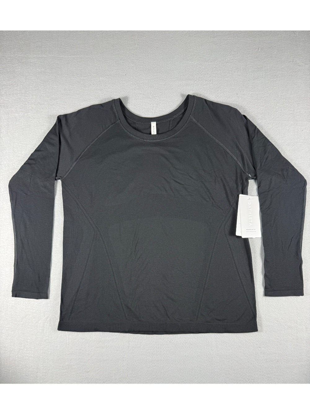 Athleta Momentum Top Long Sleeve Seamless Workout Shirt Black Plus Size 1X